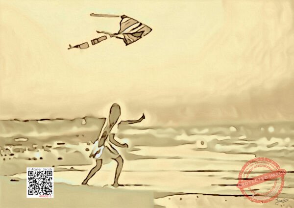 40602-1 Girl with a Kite