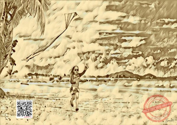 40602-2 Girl with a Kite